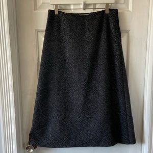 Hamnett Wool A-Line Skirt Black Size 8 Made in Italy Minimalist Classic